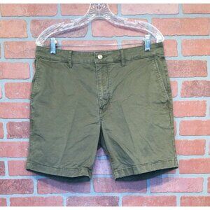 Flint & Tinder Mens Chino Shorts Size 32 Green Summer Preppy Neutral Khaki